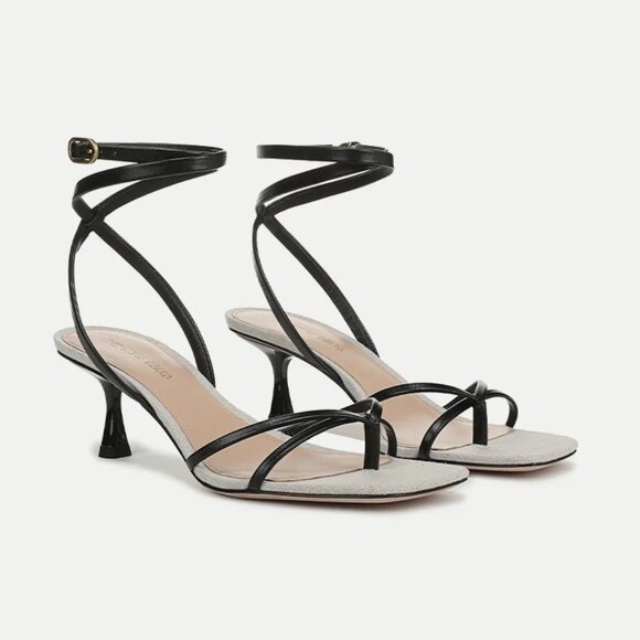Veronica Beard Caterina Low Heels in Black 9 With Box Womens Sandals - Picture 1 of 15